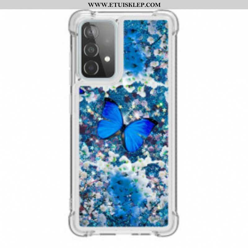 Etui do Samsung Galaxy A52 4G / A52 5G / A52s 5G Błyszczące Niebieskie Motyle